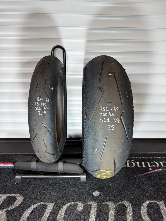 Pirelli Supercorsa Set, SC1- 120/70/17 Grade 1+ Front, 200/60/17 Grade 1 Rear (RS1-6S)